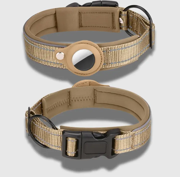 Desert Brown Tag dog collar