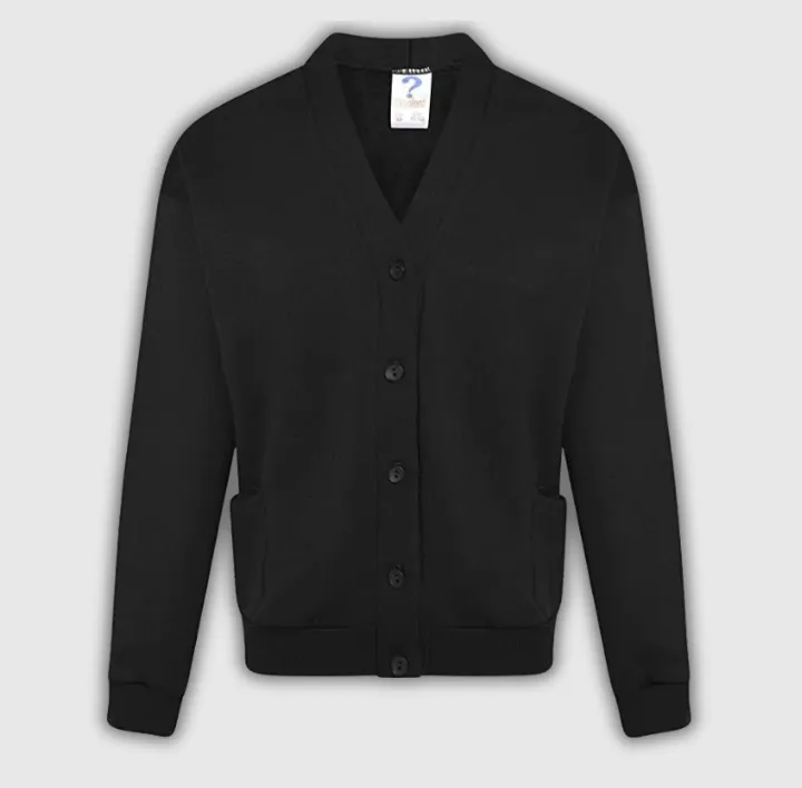 Black Sweat Shirt Cardigan