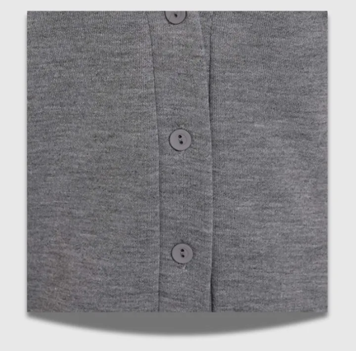 Gray Sweat Shirt Cardigan