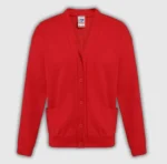 Red Sweat Shirt Cardigan