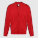 Red Sweat Shirt Cardigan