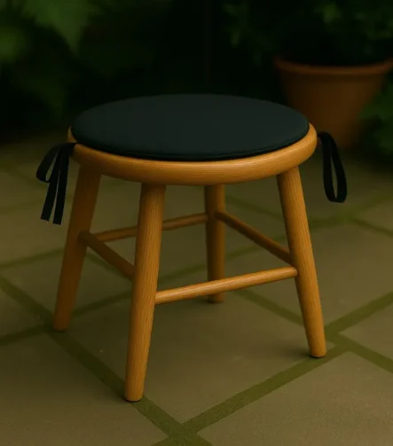 Black round seat pad kitchen stool