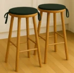 Black round seat pad kitchen stool