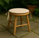 Beige round seat pad kitchen stool