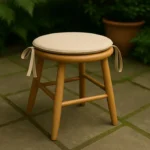 Beige round seat pad kitchen stool