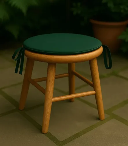 Green round seat pad kitchen stool