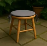Silver round seat pad kitchen stool