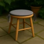 Silver round seat pad kitchen stool