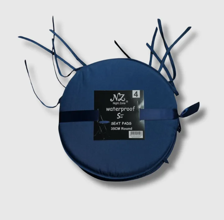 Navy round seat pad kitchen stool