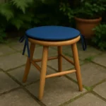 Navy round seat pad kitchen stool