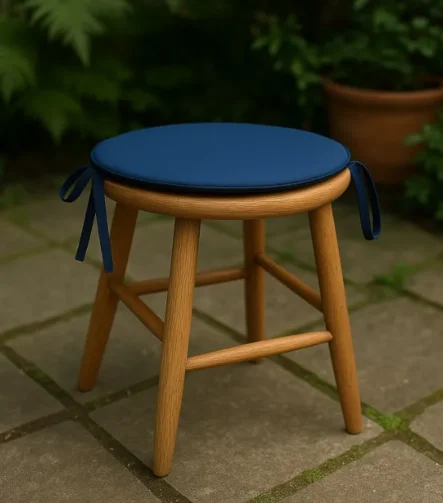 Navy round seat pad kitchen stool