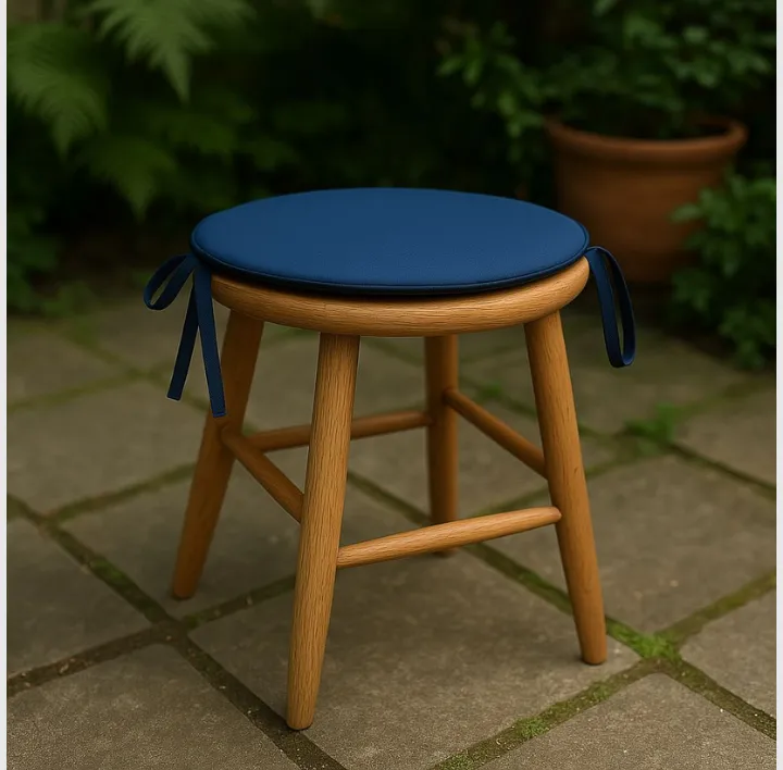 Navy round seat pad kitchen stool