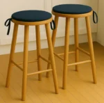 Navy round seat pad kitchen stool
