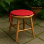 Red round seat pad kitchen stool