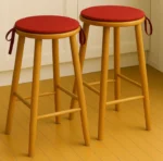 Red round seat pad kitchen stool