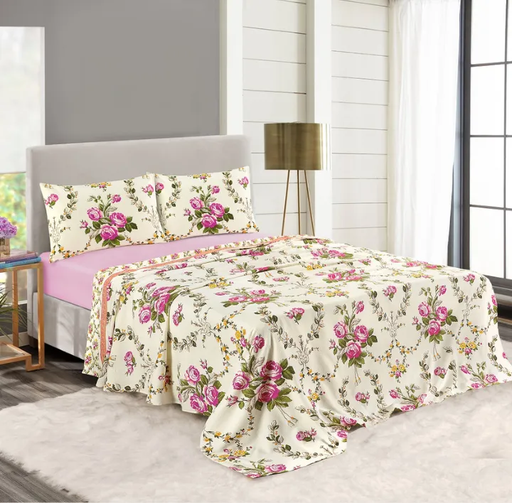 Olivia Pink Printed Sheet Set