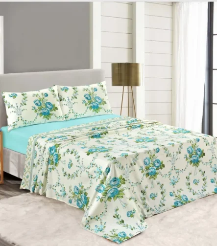 Olivia Teal Printed Sheet Set