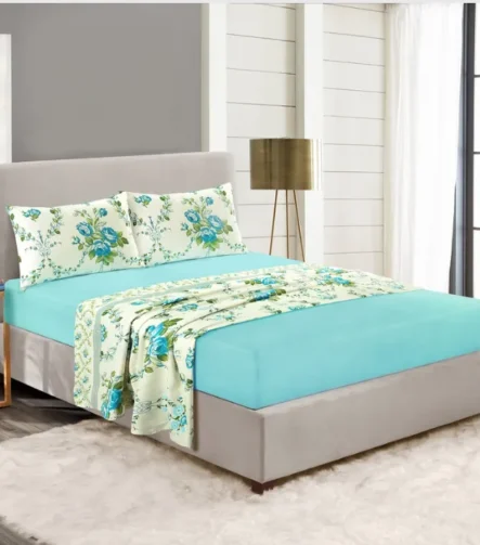 Olivia Teal Printed Sheet Set