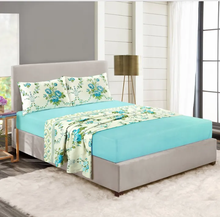 Olivia Teal Printed Sheet Set