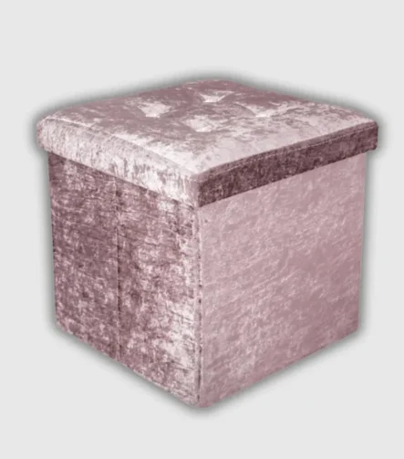 Storage Box Crushed Velvet Blush