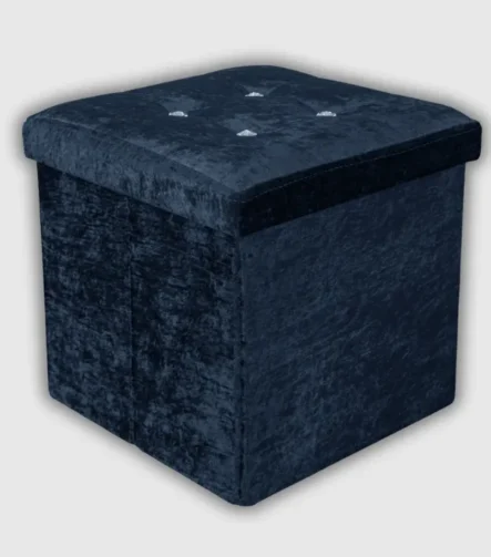 Storage Box Crushed Velvet Navy