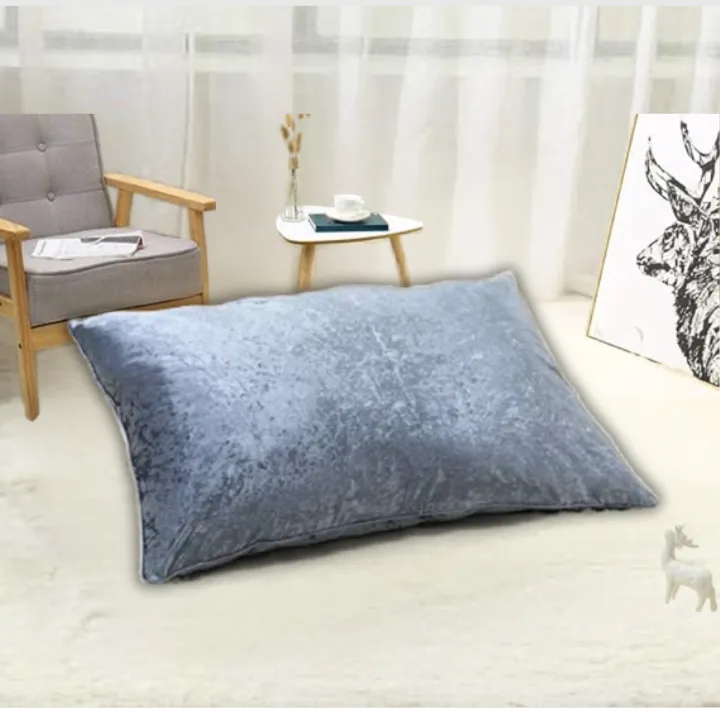 Dark Gray Crush Velvet Pillows