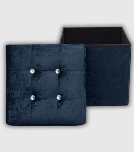 Storage Box Crushed Velvet Navy