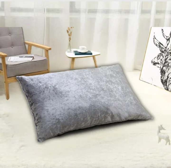 Gray Crush Velvet Pillows