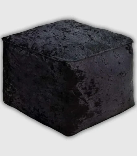 Black Crushed Valvet Bean Bag