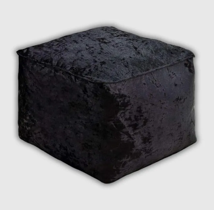 Black Crushed Valvet Bean Bag