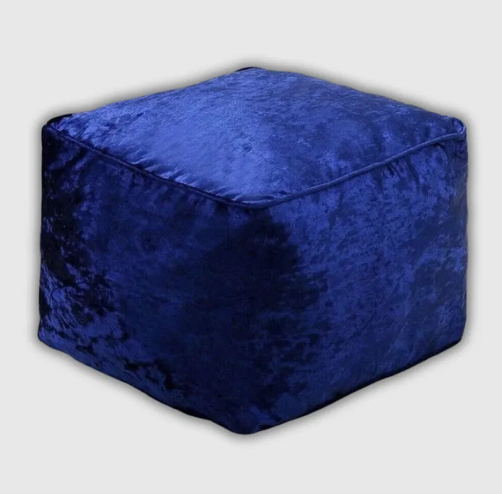 Blue Crushed Valvet Bean Bag