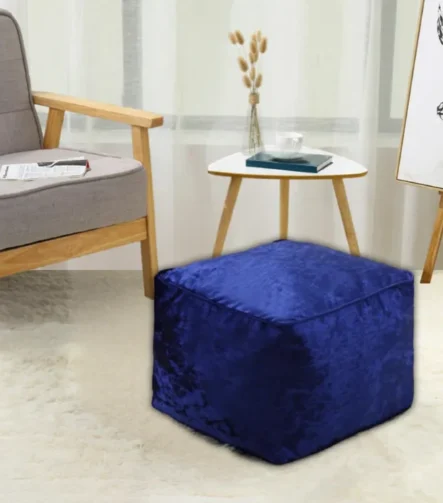 Blue Crushed Valvet Bean Bag