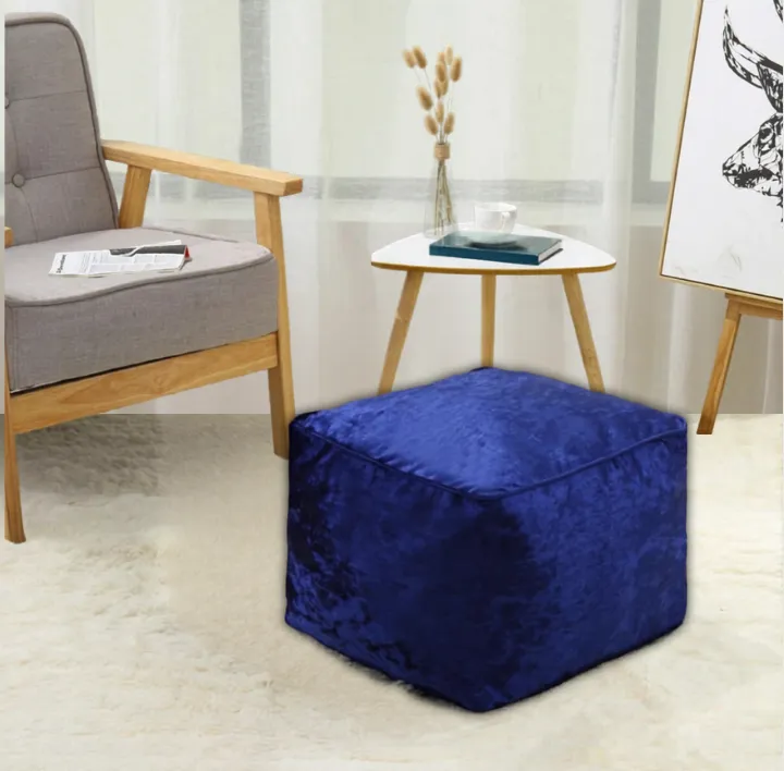 Blue Crushed Valvet Bean Bag