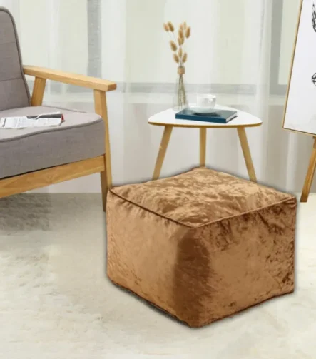 Brown Crushed Valvet Bean Bag