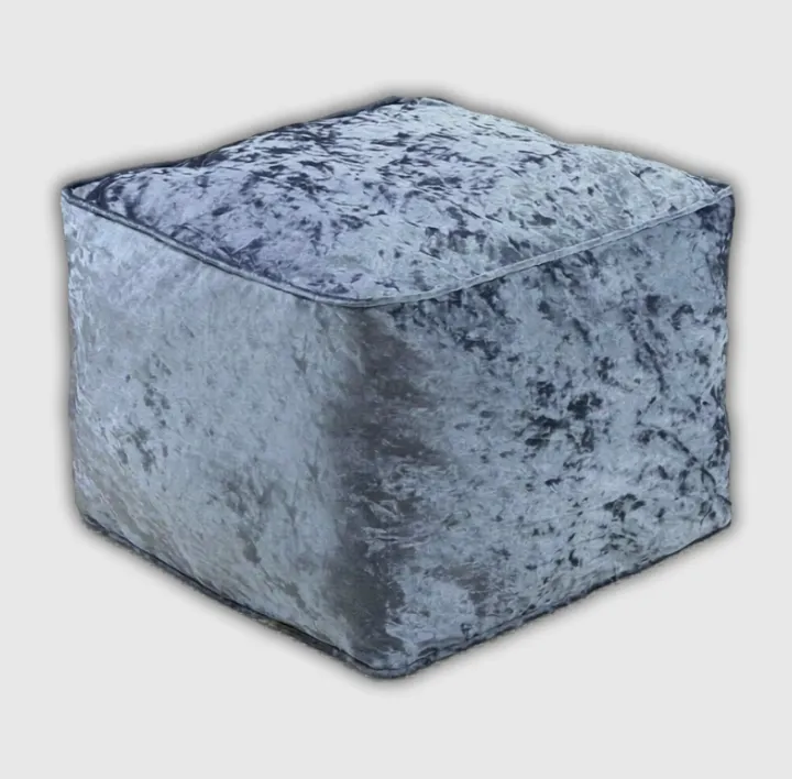 Gray Crushed Valvet Bean Bag