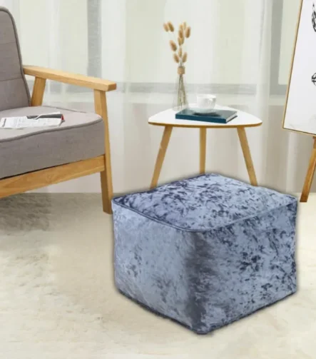 Gray Crushed Valvet Bean Bag