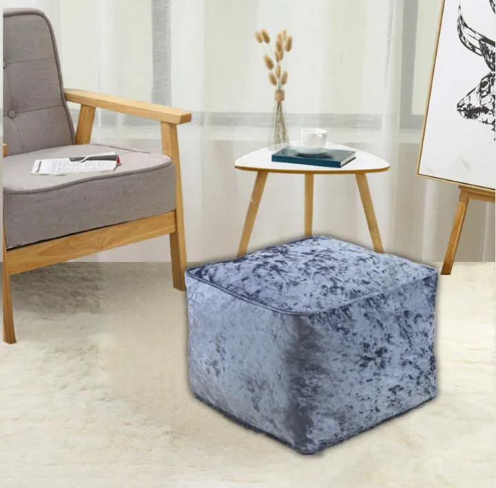 Gray Crushed Valvet Bean Bag