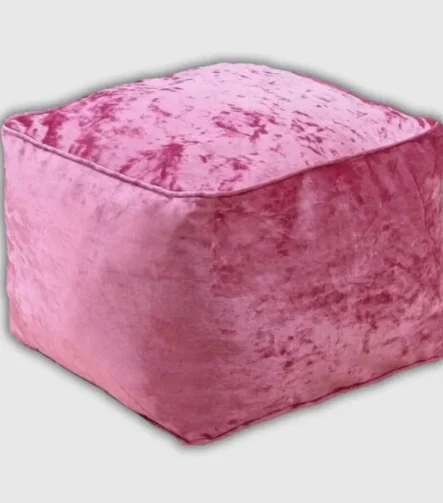 Pink Crushed Valvet Bean Bag