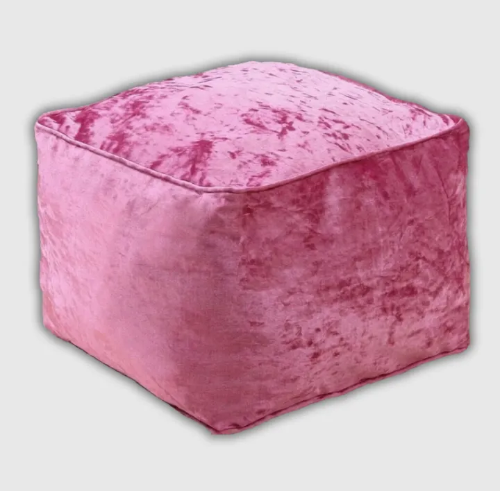 Pink Crushed Valvet Bean Bag