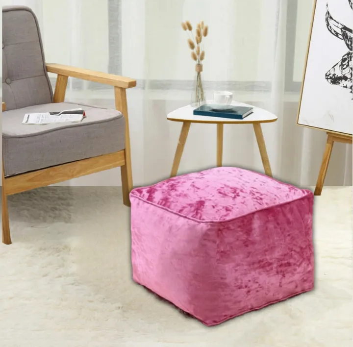 Pink Crushed Valvet Bean Bag
