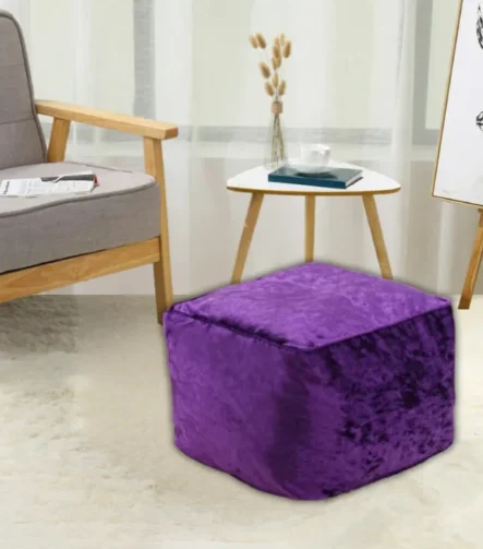 Purple Crushed Valvet Bean Bag