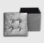 Storage Box Crushed Velvet Silver