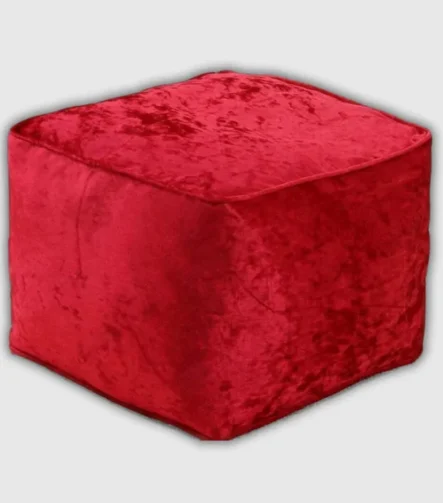 Red Crushed Valvet Bean Bag