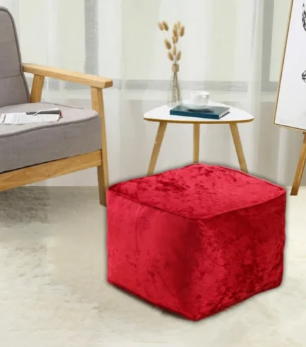 Red Crushed Valvet Bean Bag