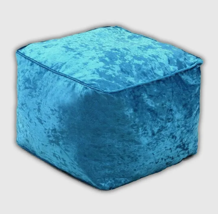 Teal Crushed Valvet Bean Bag