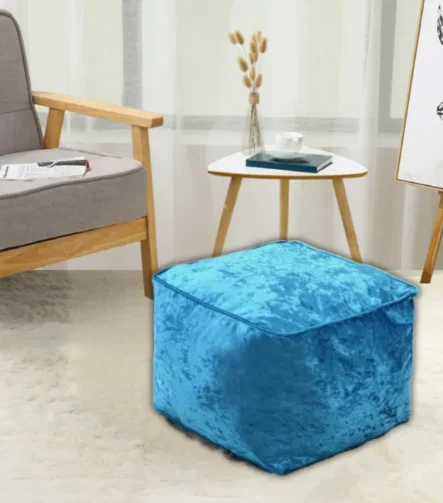 Teal Crushed Valvet Bean Bag