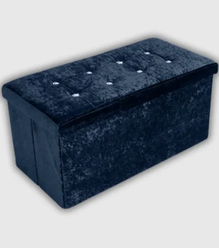 Storage Box Crushed Velvet Navy