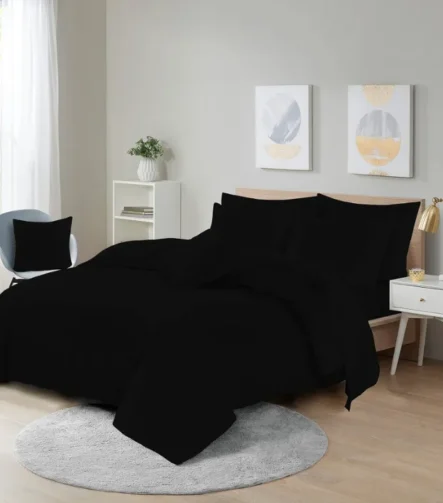 Black easy care duvet set