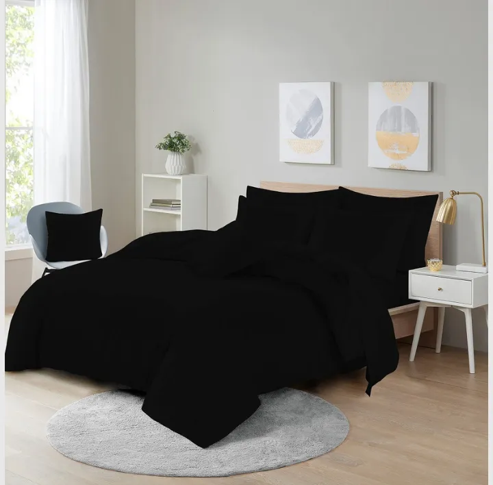 Black easy care duvet set
