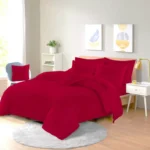 Red easy care duvet set